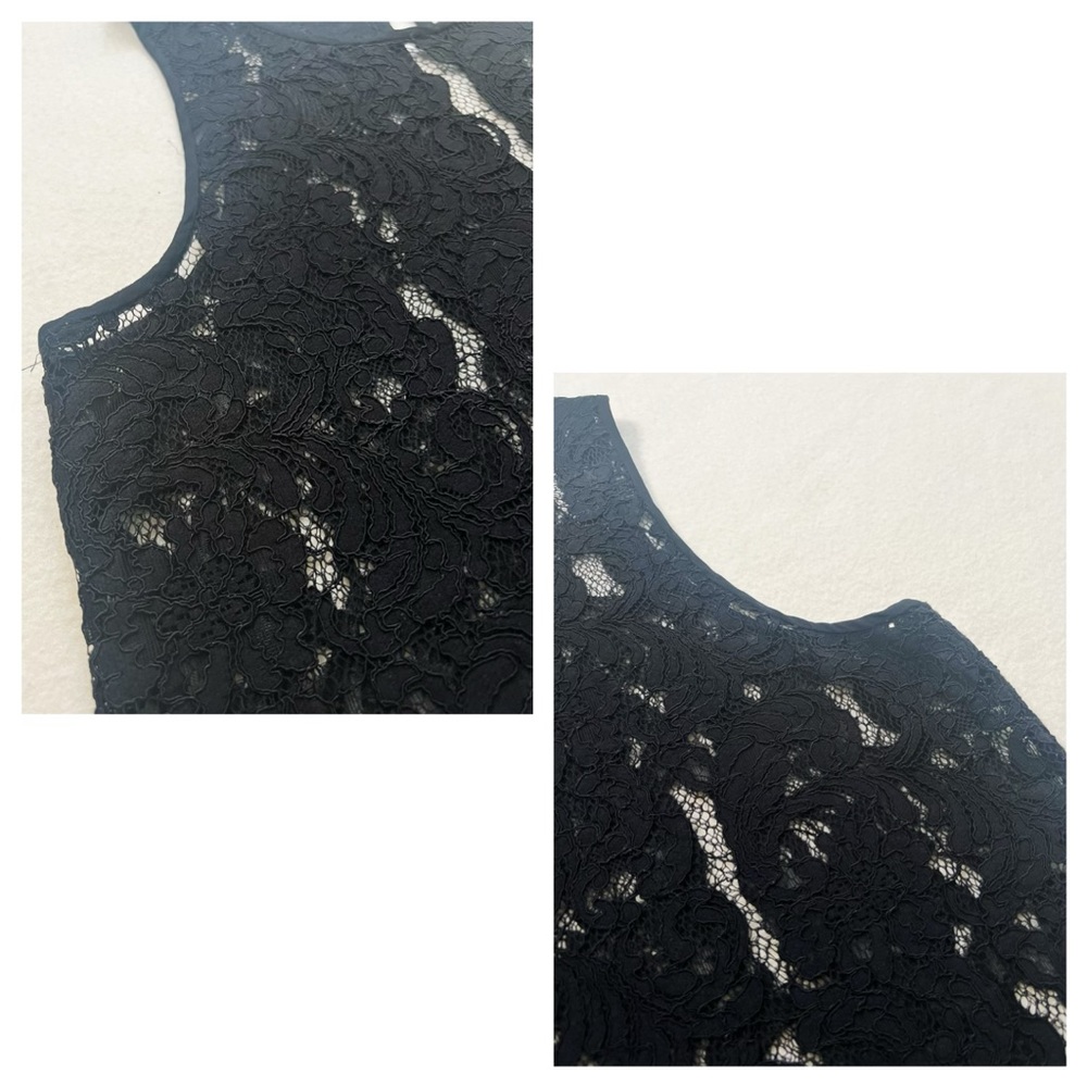 Aritzia Wilfred Black Lace Silk Trim Sleeveless Sheer Blouse XS Romantic Elegant - Picture 9 of 15